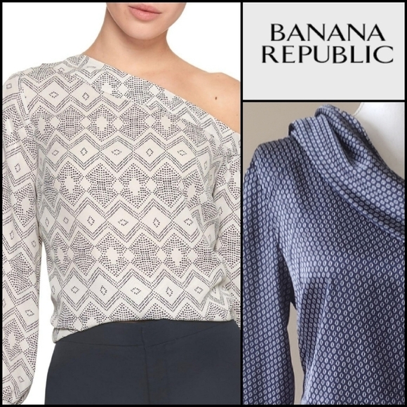 NEW! BANANA REPUBLIC one shoulder blouse small. - Picture 1 of 6